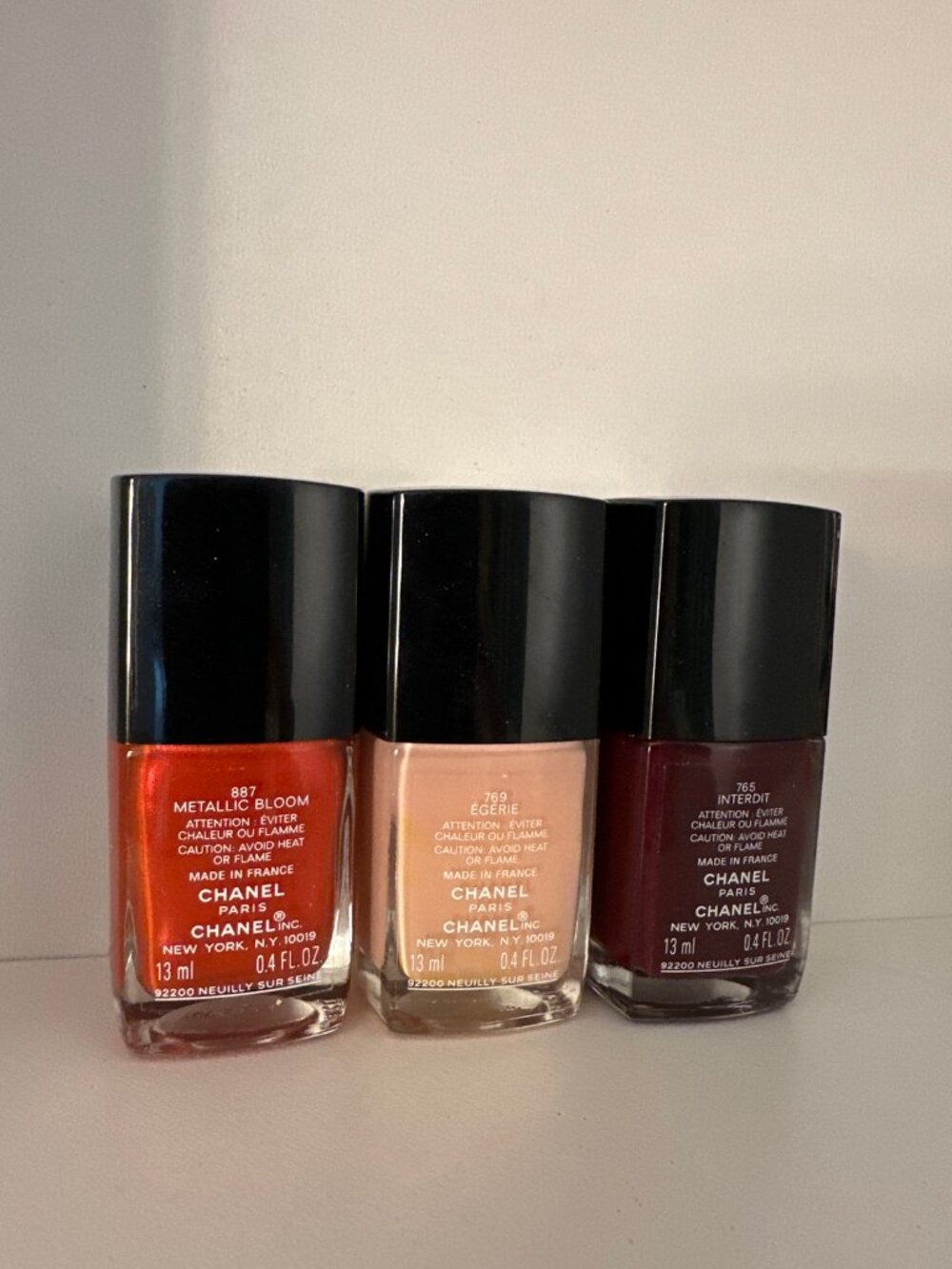 Chanel Le Vernis Nail Polish Set of 3 - Lightly Used